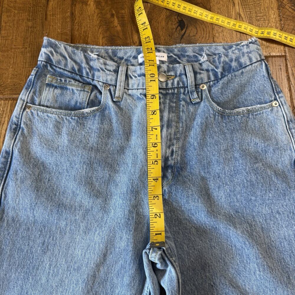 Good American 90'S Icon High Rise Straight Leg Light Wash Jeans GNIC999T Sz 4/27 - Picture 4 of 7